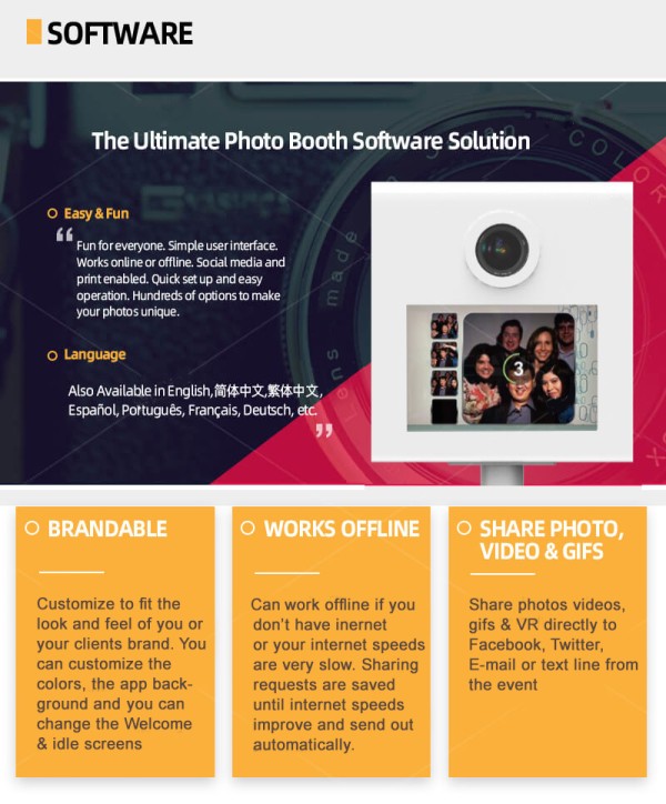 Open-air Style Selfie Photo Booth With 12.2‘’ Screen