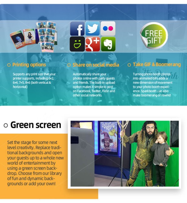 Open-air Style Selfie Photo Booth With 12.2‘’ Screen