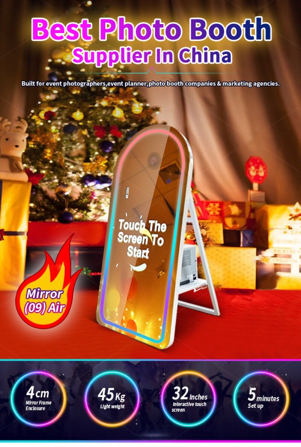 32″ Rounded Mirror Photo Booth