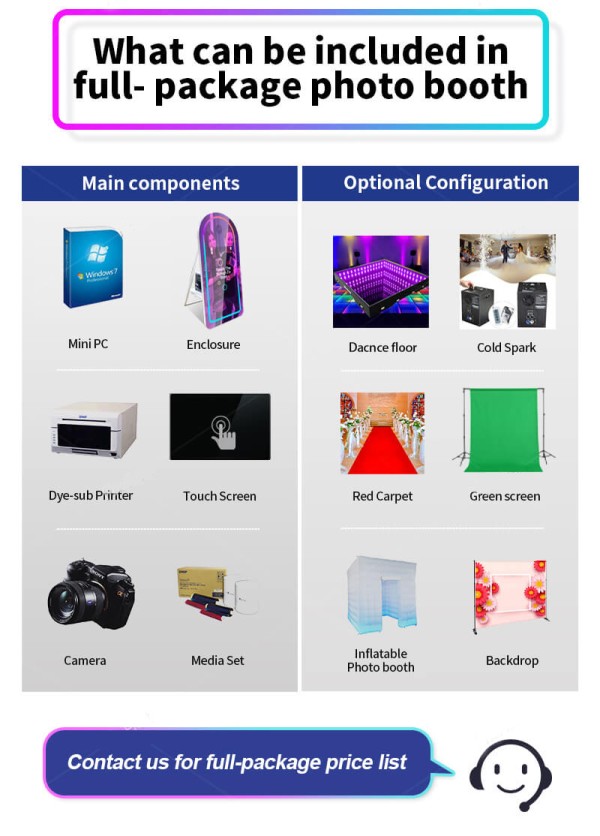 32″ Rounded Mirror Photo Booth